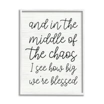Stupell Industries How Big We're Blessed Uplifting Inspirational Painting White Framed Art Print Wall Art