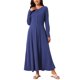 thumbnail image 1 of INSPIRE CHIC Vestidos largos de otoño para mujeres, vestido maxi A-line con botones, mangas largas y bolsillos, M Azul profundo, 1 of 6
