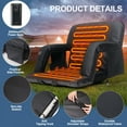 thumbnail image 6 of MOPHOTO 2 Pack Heated Stadium Seat Bleacher Seat with Back & Arm Support, Portable 6 Reclinng Positions Stadium Seating for Bleachers, Bleacher Seats for Sports Events, Outing, Travelling, Hiking, 6 of 11