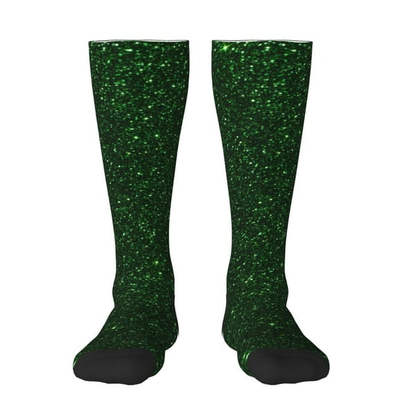 Balery Emerald Green Sparkling Calcetines novedosos Calcetines deportivos Calcetines hasta la rodilla Calcetines de algodón Calcetines originales y geniales