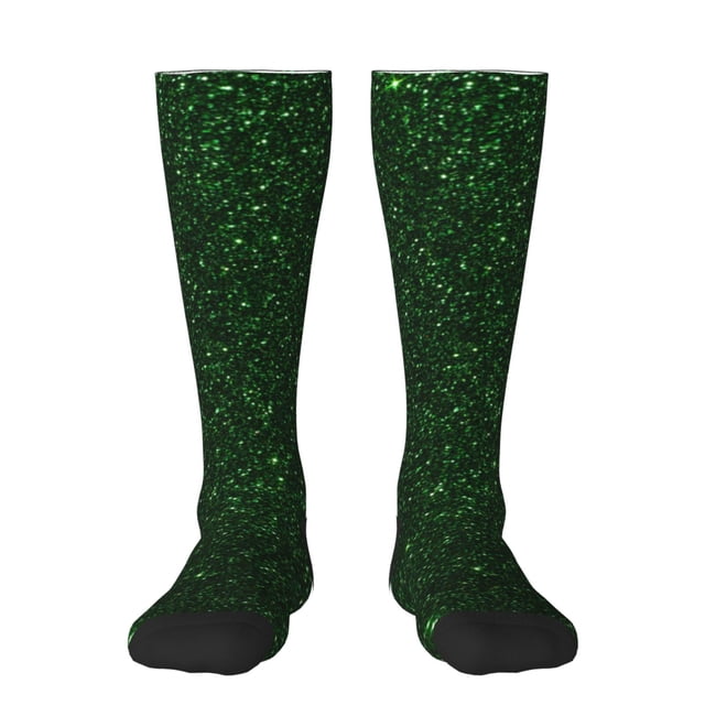 Balery Emerald Green Sparkling Calcetines novedosos Calcetines deportivos Calcetines hasta la rodilla Calcetines de algodón Calcetines originales y geniales