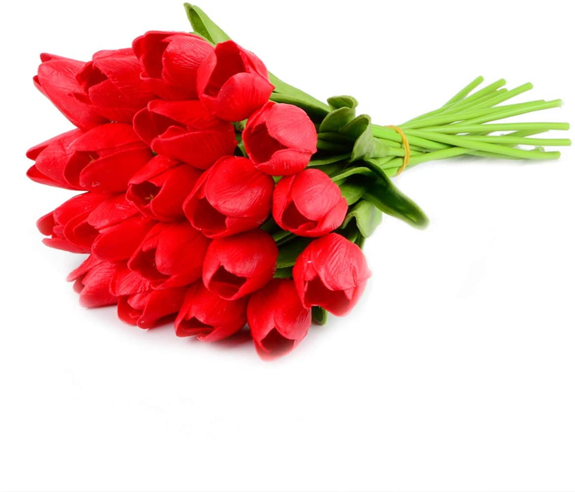 Viworld Artificial Flowers Fake Tulips Flower for Bridal Wedding Festival Decor Bouquet Real