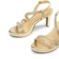thumbnail image 4 of BURUDANI Women's Platform Strappy Heels High Heeled Sandals  Open Toe Comfortable Dressy Shoes with Adjustable Ankle Strap, 4 of 5