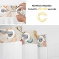 thumbnail image 2 of No Hook Shower Curtain with Snap in Liner, Ocean Starfish Shell Conch Waterproof Bath Curtain Double Layers with See Through Top Window, Summer Nautical Retro Linen Hotel Shower Curtains 72x84in, 2 of 9