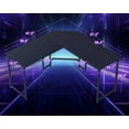 thumbnail image 3 of Casaottima 47 inch L Shaped Gaming Desk, Corner Desk Gaming Table for Home Office, Computer Desk Sturdy Writing Workstation for Small Space, Easy to Assemble, Black, 3 of 8