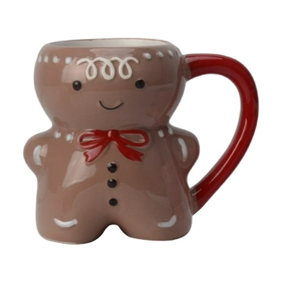 BLEEUS Gingerbread Man Ceramic Mug Christmas Gingerbread Man Cup 350ML (Coffee ) Christmas Essential (Coffee)
