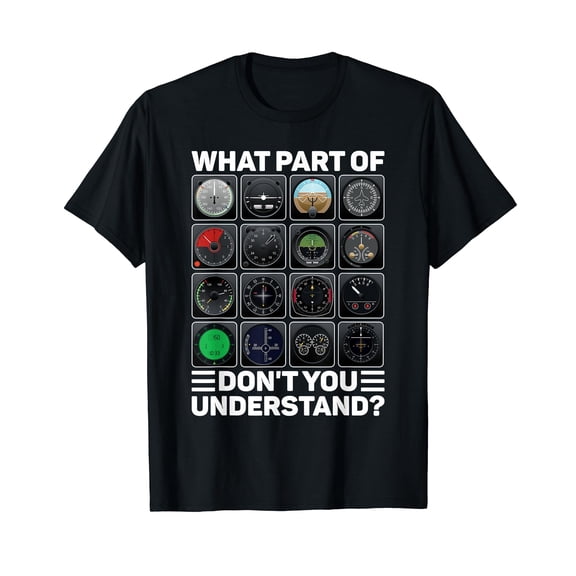 Airline Aircraft Airplane Pilot Tools Instruments Indicators T-Shirt