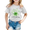 thumbnail image 1 of LUOGENLI T-Shirt pour Filles Enfant Filles Pâques Mignon Saint Pat Col Rond Manche Courte Tee Été Décontracté T-Shirt Blanc Maxi Hauts Blanc 8-9 Ans, 1 of 4