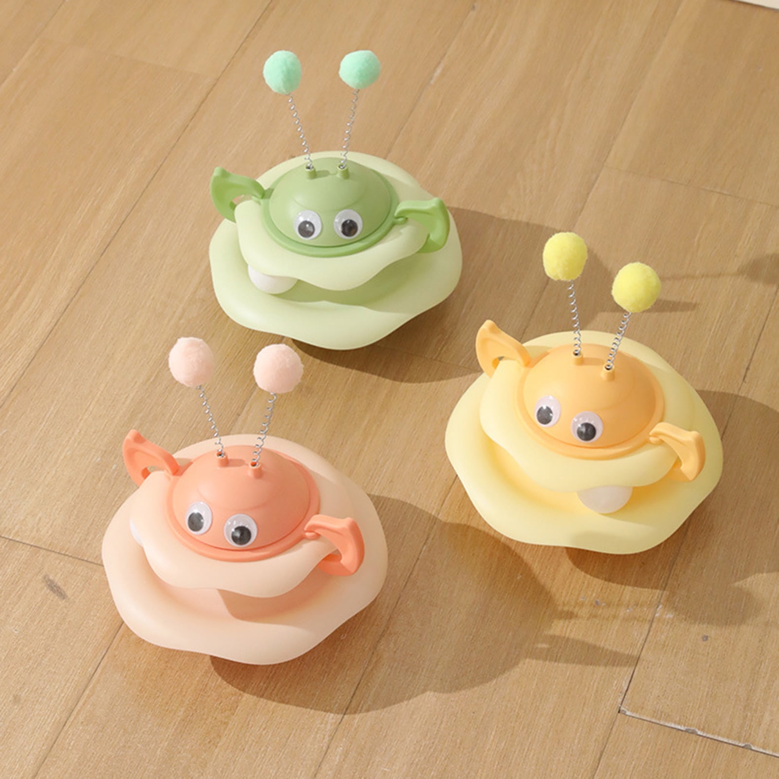 YIFAEUX Cat Ball Track Toy Interactive Bee Shaped Cat Tower with Roller Ball Turntable Tumbler Cat Toy with Spring Pompom Ball for Indoor Cats