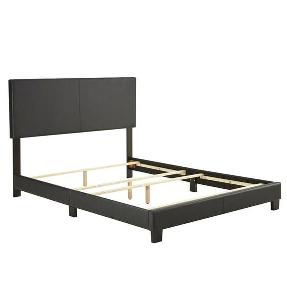 Boyd Sleep Montana Upholstered King Bed Frame Foundation and Headboard, Black