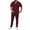Burgundy, variant on Wyobmus Two Piece Sets for Men Going Out Outfits Solid Color Waffle Knitted Tracksuit Short Sleeve Turndown Collar Tops Drawstring Waist Casual Pant S-3Xl Black