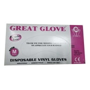 Clear Vinyl Gloves Powder Free Latex Free Disposable Gloves, Medium 100/Box