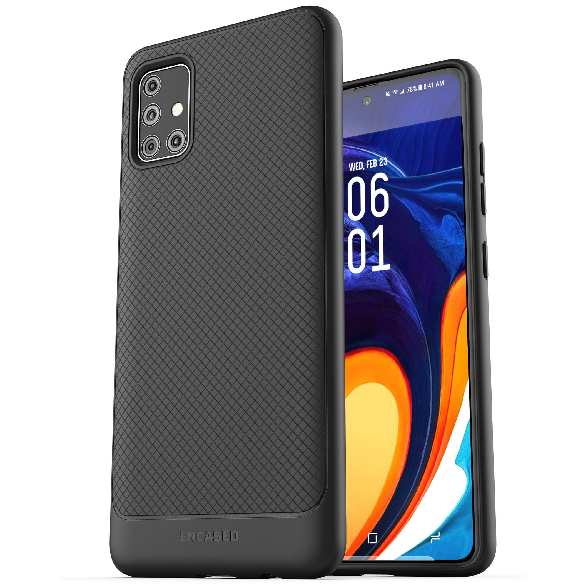 Encased Samsung A51 Case (Thin Armor) Slim Fit Flexible Grip Cover for Galaxy A51 (Black)
