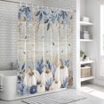 thumbnail image 6 of Fall White Pumpkin Bathroom Shower Curtains with 12 Hooks Waterproof Shower Curtain for Stalls and Bathtubs Autumn Thanksgiving Blue Leaves Farmhouse Decorative Bathroom Curtain 36x72 Inches, 6 of 9