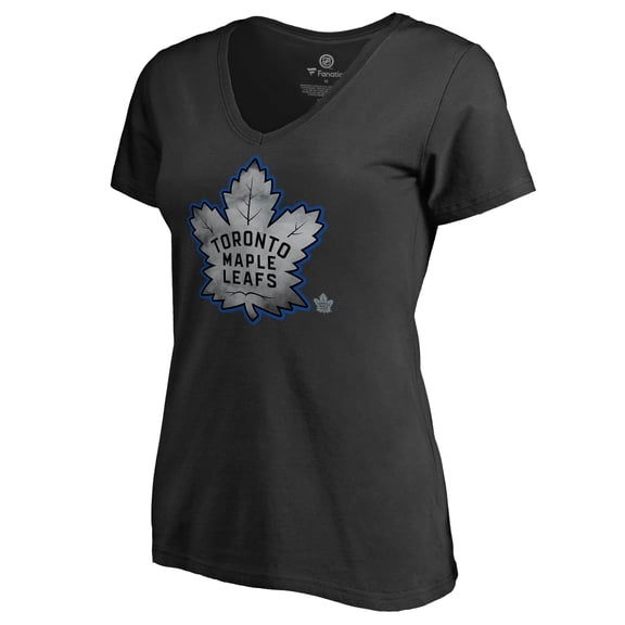 Women's Black Toronto Maple Leafs Core Smoke V-Neck T-Shirt