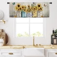 thumbnail image 5 of Rustic Sunflower Farmhouse Kitchen Curtain Valance 54W x 18H Rod Pocket Quotes Motivational Inspirational Country Vintage Window Treatment for Living Room Bedroom Bathroom, 5 of 5