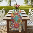 thumbnail image 4 of Table Runners 72 Inches Long Dress Scarves, Colorful Ethnic Farmhouse Kitchen Table Runner, Coffee Tablerunners, National Modern Geometric Blue Green 18x72 Inch, 4 of 9