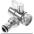 thumbnail image 3 of Brass Faucet Diverter Valve Adapter, Swich Faucet Adapter Aerator Valve Diverter to Connect Washing Machine, Shower Garden Hose (NPT M24mm Inlet x Quick Connector Outlet), 3 of 3