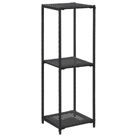 

Carevas Storage Shelf Black 11.8 x11.8 x35.4 Poly Rattan