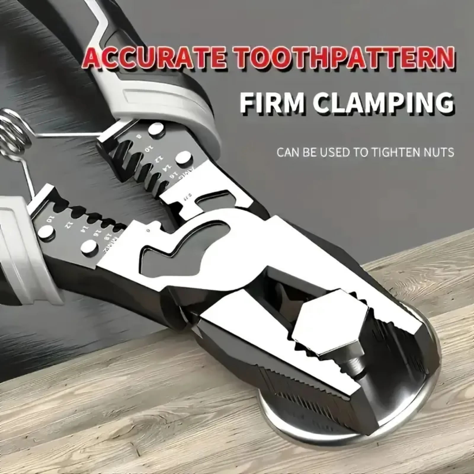 Multi-functional slotted pliers, slotting pliers, five-in-one multi-functional tool pliers, industrial grade, with PVC handle, professional manual tool, wire stripper and cutter