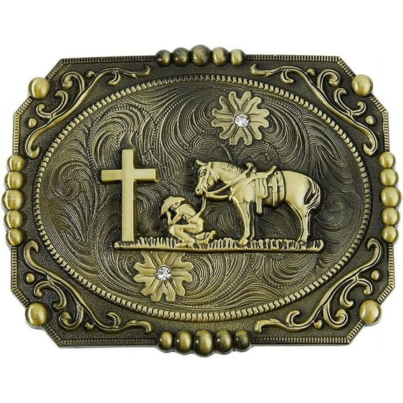 Western Cowboy Belt Buckle for Men Horse Belt Buckles Vintage Alloy Belt Buckle Belt Buckle 3D Animal Cowgirl Belt Buckles Flower Retro Engraved Belt Buckle for Women for DIY