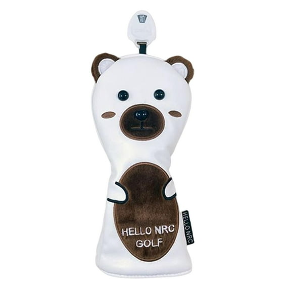 golf Covers Waterproof Cute Bear PU Leather Golf Headcover Driver Hybrid Cover , DR