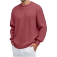 thumbnail image 2 of Rvasteizo Mens Versatile Pullover Fall Winter Solid Casual Long Sleeve Crew Neck S, 2 of 4