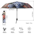 thumbnail image 3 of FORMRS Travel Umbrella Folding Auto Open Close Windproof Rain UV Protection, Red Vibrant Flowers, 3 of 8