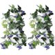 thumbnail image 1 of 2 piezas de guirnalda artificial de 210 cm, campanillas artificiales, plantas colgantes de seda con forma de enredadera, hojas de hiedra trepadora de ratán para decoración de balcón y jardín., 1 of 5