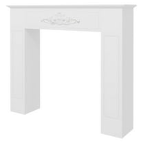 Fir Wood Fireplace Mantel Surround 44.75" Distressed White - Freestanding Electric Fireplace Mantel for Living Room Decor