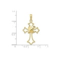 thumbnail image 3 of 10K Yellow Gold Polished Cross Pendant Necklace with Dove Charm for Men and Women Spiritual Openwork Design Religious Jewelry Symbolizing Faith and Grace, 3 of 6