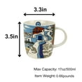 thumbnail image 2 of 16oz Ceramic Coffee Mug for Office and Home, Hand Painted with Handles Tea Cup, Vintage Cat and Town Mug,Best Gifts for Women and Men, 2 of 6