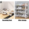 thumbnail image 5 of AuroraX Tall Shoe Rack White Metal 4 Tier Shoe Rack Organizer Space-Saving Free Standing Vertical Corner Sturdy Shoe Storage Organizer for Closet,Entryway,Door, 5 of 5
