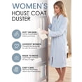 thumbnail image 2 of Casual Nights Women's Jacquard Fleece Zip Front Robe, Long Housecoat with Pockets, Mid-Calf Duster, Terry Poly Lounge Robe, Blue X-Large, 2 of 5