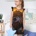 thumbnail image 4 of Fotbe Lizard With Sunglasses Sunset Vestido de Dormir para Niñas de 3 a 10 Años, Mangas Cortas, Estilo Princesa, Pijama Camisón con Mangas Voladas-Medium, 4 of 6