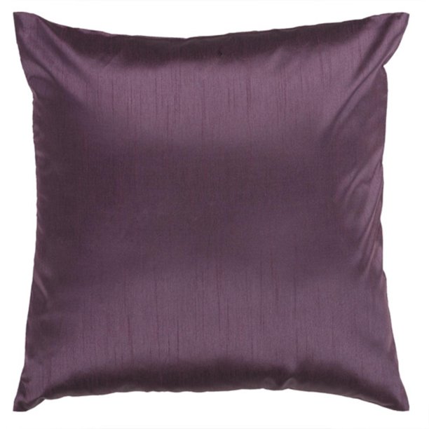 18" Shiny Solid Pretty Purple Plum Decorative Throw Pillow