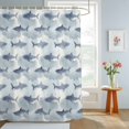thumbnail image 4 of Shower Curtains for Bathroom, Blue Sharks Coastal Waterproof Fabric Shower Curtain, Summer Beach Ocean Nautical Decorative Bathroom Curtain for Bathtub, 36"x72", No Hooks Included, 4 of 9