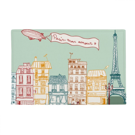 Paris Airship France Mark Line Drawing Ground Mat Non Slip Floor Bathroom Door Rug Carpet