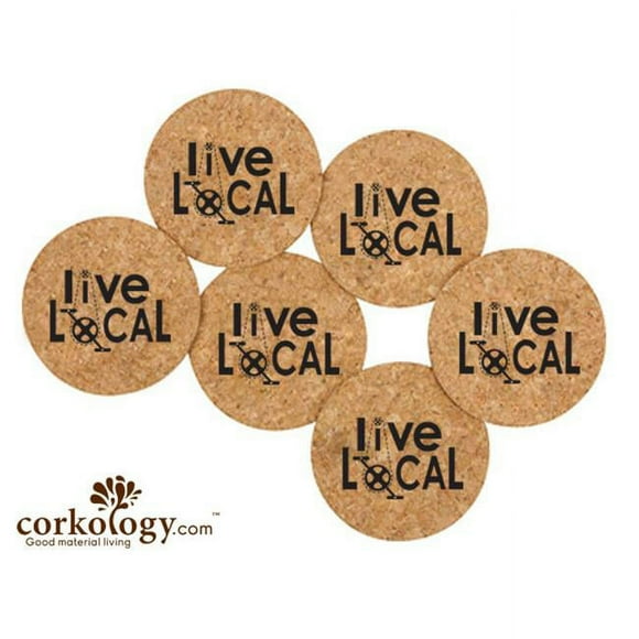 Corkology 389 Live Local 1 Bike Chains Cork Coaster Set