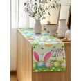 thumbnail image 5 of Table Runner 48 Inches Long for Kitchen Dining, Easter Dresser Scarf Farmhouse, Dining Table Decorations for Wedding/Parties, Spring Easter Eggs Bunny Butterflies Green 13 x 48 In, 5 of 8