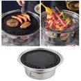 thumbnail image 4 of Parrilla de Barbacoa de Carbón Coreana, Estufa de Barbacoa, Estante para Asar, Sartén de Carbón Sin Humo Antiadherente para Senderismo, Camping, Asar Pequeña Macarena Sartén para parrilla de barbacoa, 4 of 8