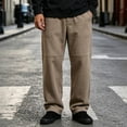thumbnail image 5 of HomeDM Mens Athletic Sweatpants with Pockets Workout Casual Hiking Pants Khaki Elastic Waist Athletic Joggers Size 3XL, 5 of 6