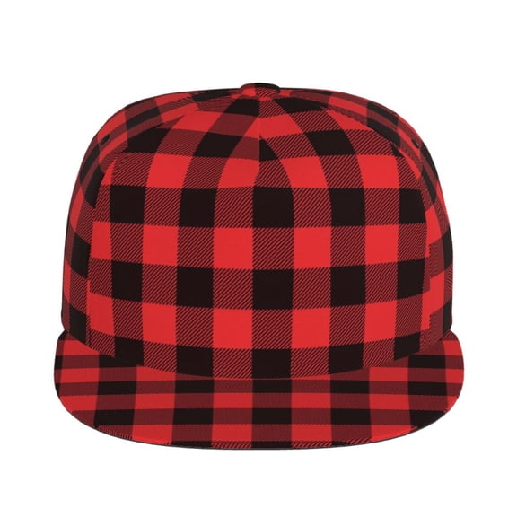 Sigee Buffalo Plaid Red Black Print Men Women Fashion Baseball Cap,Unisex-Adults,Classic Adjustable Plain Hat