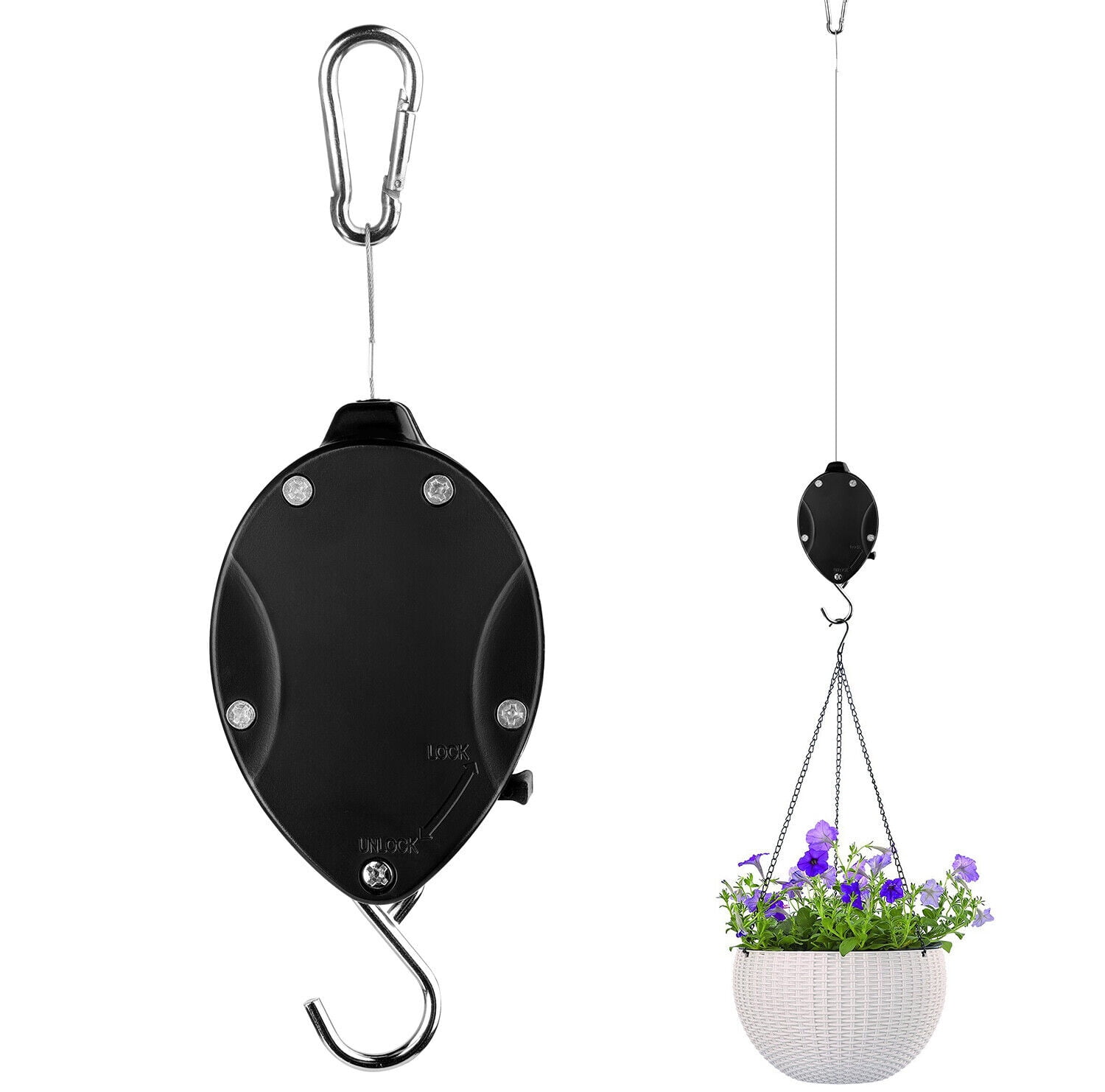 Strong Retractable Hanging Basket Pulley Pull Down Plant Yard