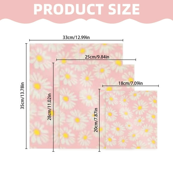 Boutique Kitchen Clearance Sales Beeswax Wraps For Food 3 Reusable Food Sheets For Fruits and Vegetables 2024 New Food Paper Sheets Plastic Biodegradable Recyclable and