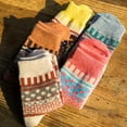 thumbnail image 3 of 5 Pairs Womens Vintage Winter Wool Thick Socks Warm Knit Soft Cozy Causal Crew Sock, 3 of 7