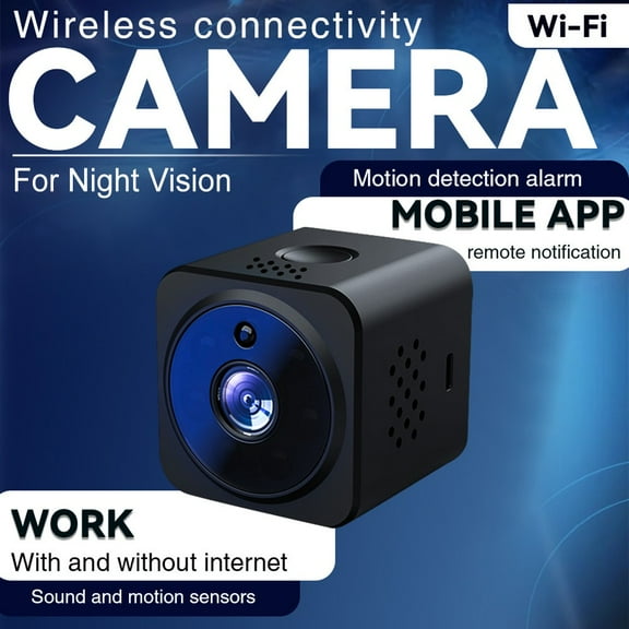 720P Mini Wireless Camera for Home Security with Infrared Vision and Two-Way Audio
