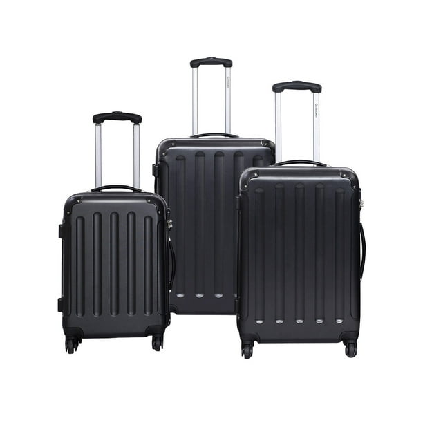 Costway - GLOBALWAY 3 Pcs Luggage Travel Set Bag ABS Trolley Suitcase ...