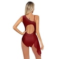 thumbnail image 2 of iEFiEL Womens Figure Skating Ballet Gymnastics Leotard Sleeveless Rhinestones Modern Lyrical Dance Bodysuit Burgundy XXL, 2 of 7