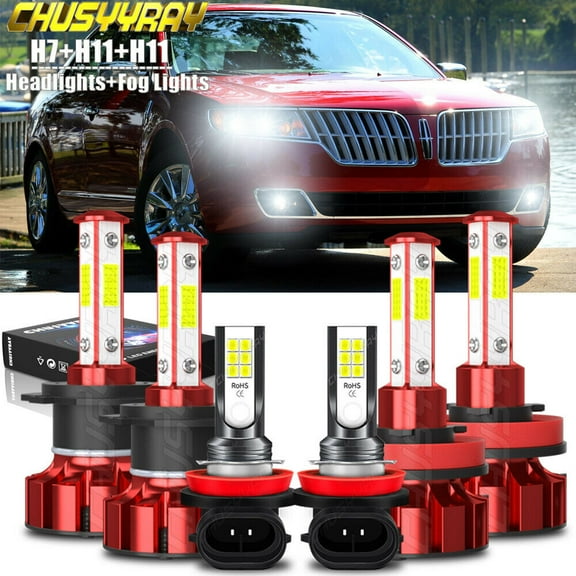 For Lincoln MKZ 2007-2012 6X LED Headlight High Low Beam   Fog Light Bulbs Kit